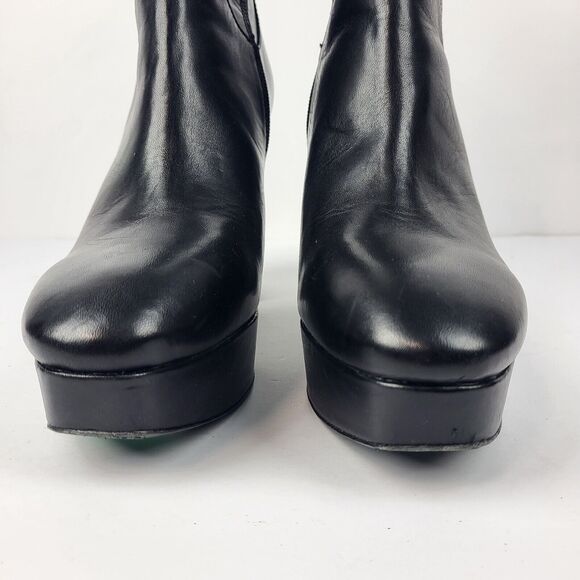Ash Ankle Boots Block Heel Leather Black Size Size 40 EU. Size 10 US. - Picture 9 of 16